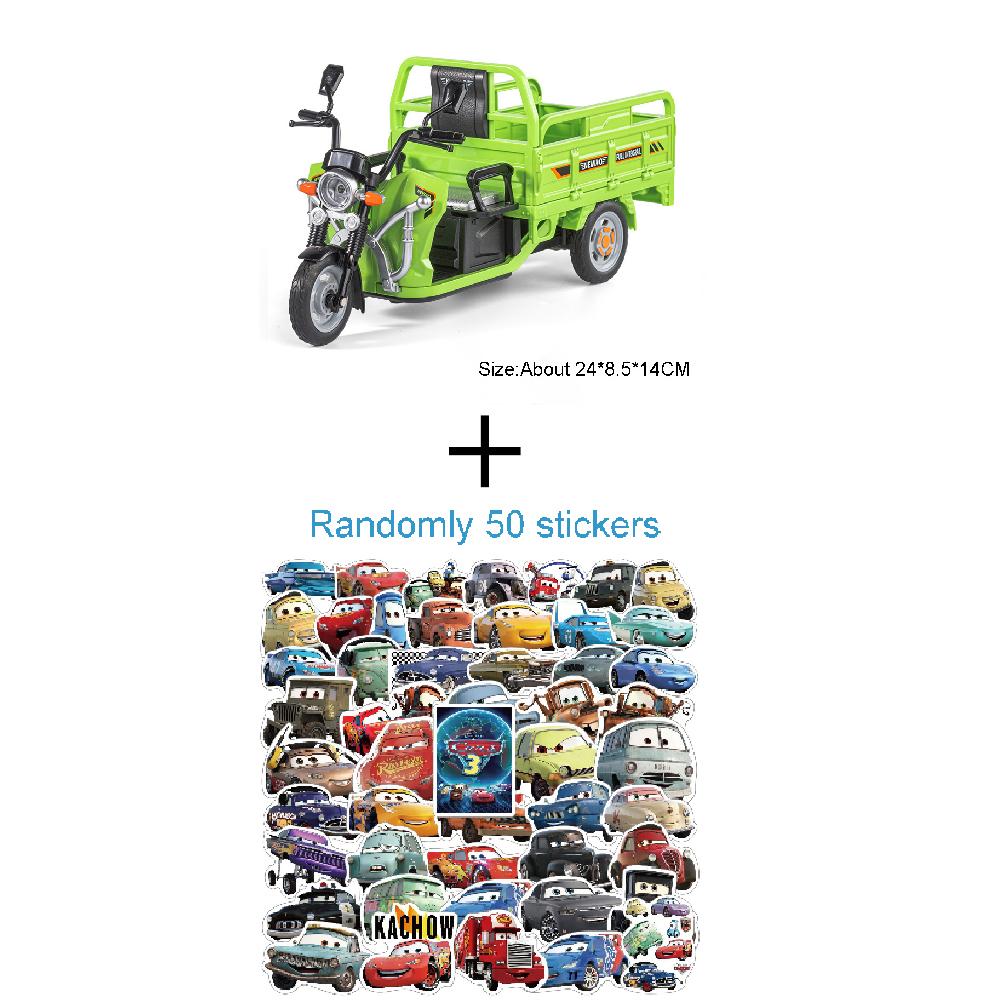 1:12 Skala Legierung Dreirad Motorrad Modellauto Spielzeug Simulation Posttransport Fahrzeug Modelle Kinder Sound Licht Geschenke