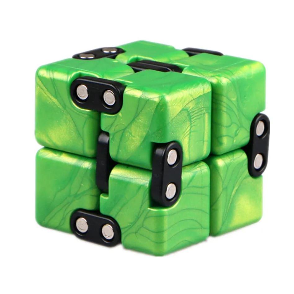 

QiYi 2x2 Crazy Cube 2x2x2 Endless Magic Infinite Cube Relax Relax Cube 2 Layers Cube Puzzle Toys Для дітей Подарунок зелений