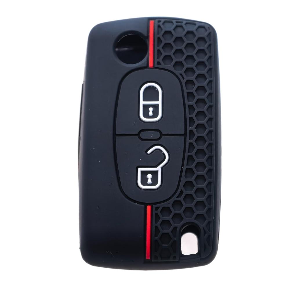 Citroen C2 C3 C4 C5 C6 Xsara Berlingo Peugeot 207 307 308 407 607 807 Koruyucu Anahtarlık İçin Silikon Flip Uzaktan Kumandalı Araba Anahtarı Kılıfı