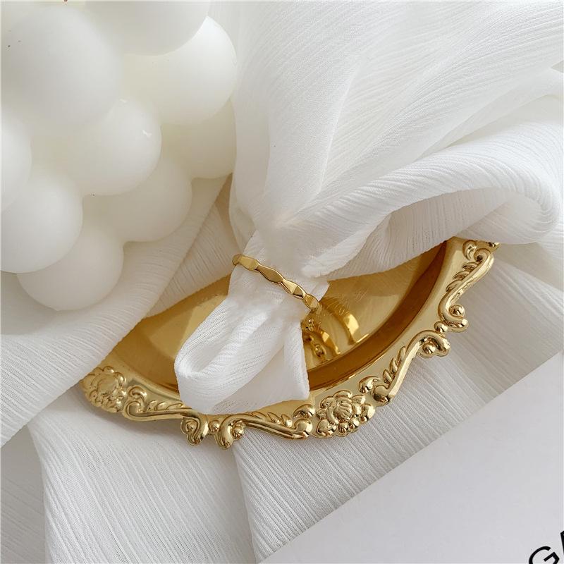 Korean Geometric Titanium Steel Index Ring: Fashionable, Simple, Celebrity Style for Women