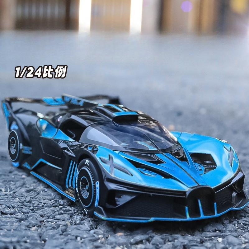 1:24 Bolide Spray Car Model Toy Alloy Body Rubber Tire Shock Absorption Vehicle Models Sound&Light Ornaments Gifts