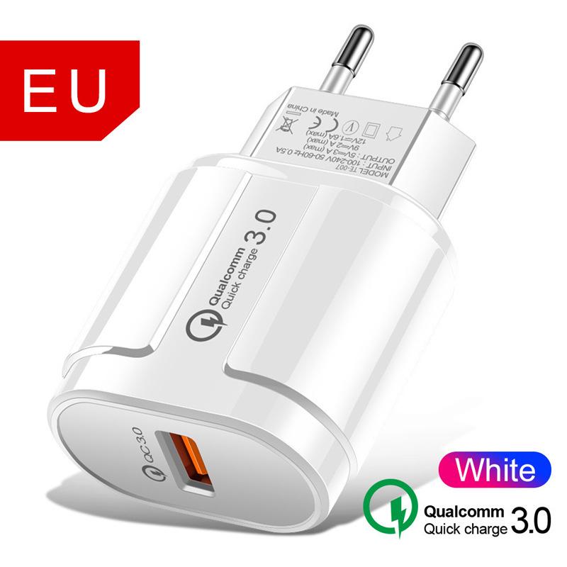 QC 3.0 Fast Mobile USB Charger, Smart 18W EU/US Plug