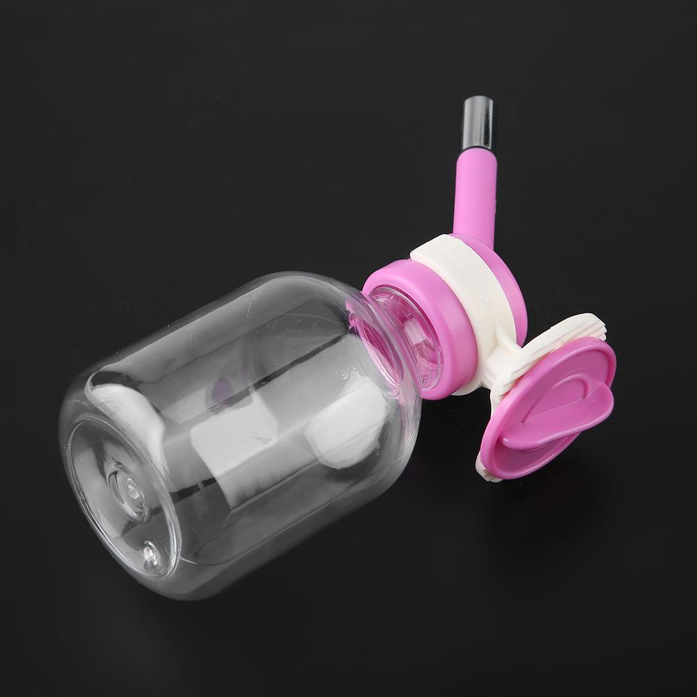 Pet Dog Hanging Drinking Bottle Head Fountain Portable Cat Water Dispenser(S 150ml Pink)