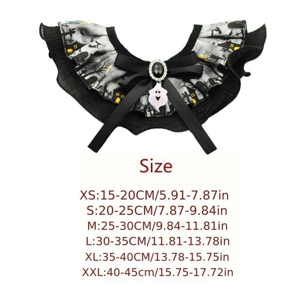 Bell with Sound Cat Dog Ghost Necklace Creative Pet Bib Scarf  Drool Towel