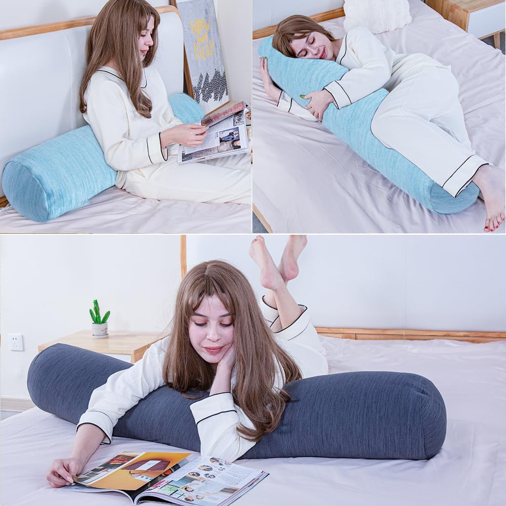 MAGIC ELEPHANT Cylindrical Body 120cm Long Plenty of Suitable for Side Removable and Washable Unisex Pillow, Cushion, Fluffy, Filling, Sleepers,