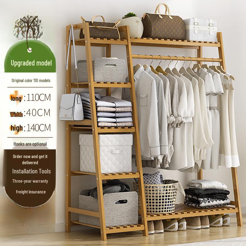 Freestanding Solid Wood Clothes Rack and Hanger