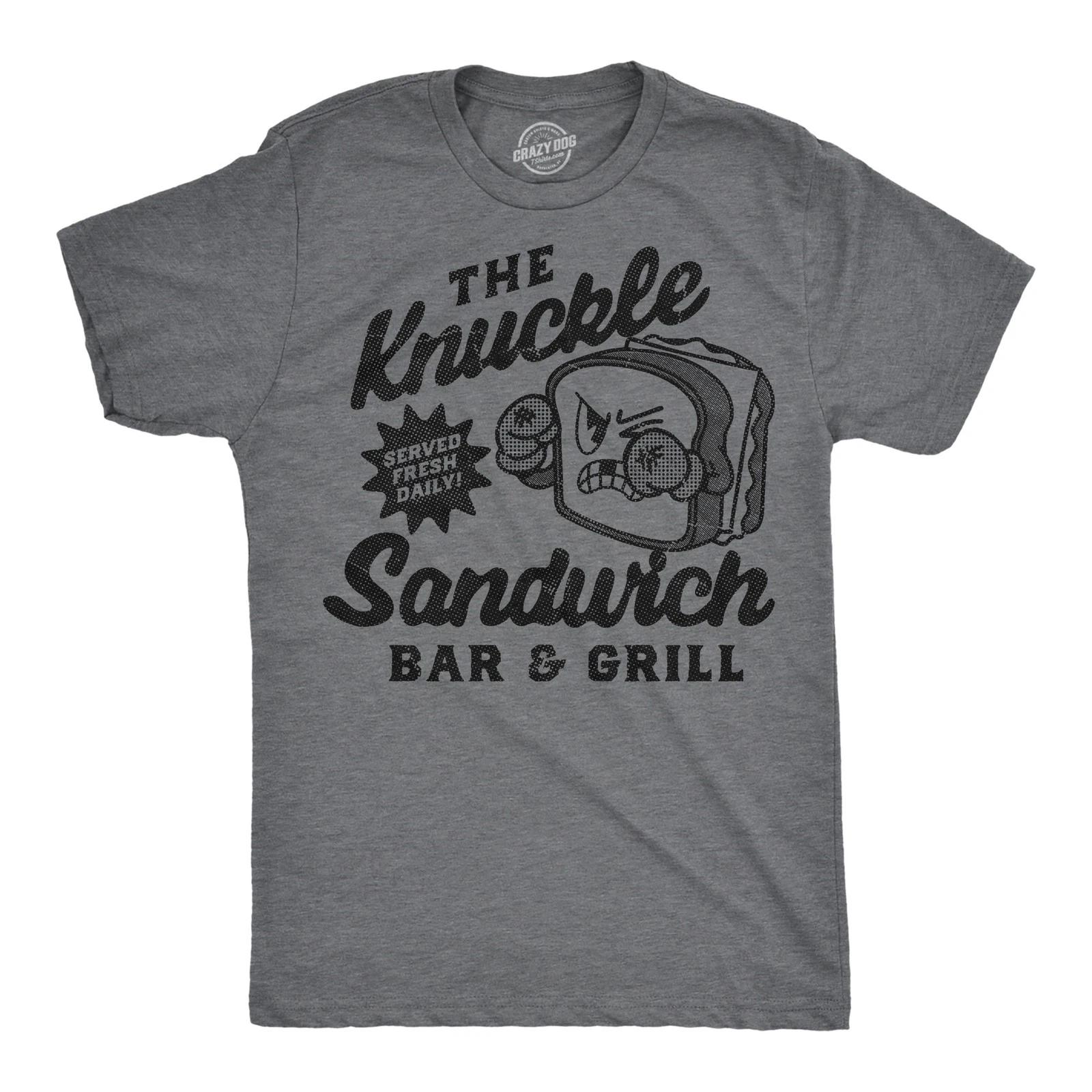 Mens Funny T Shirts The Knuckle Sandwich Bar and Grill Sarcastic Graphic Novelty XS