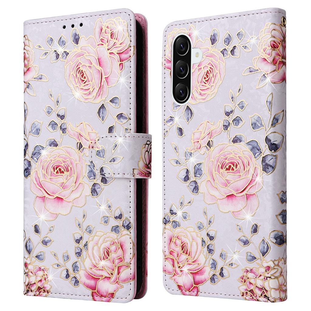 For Samsung Galaxy A37 5G Case RFID Blocking Flower Leather Phone Cover