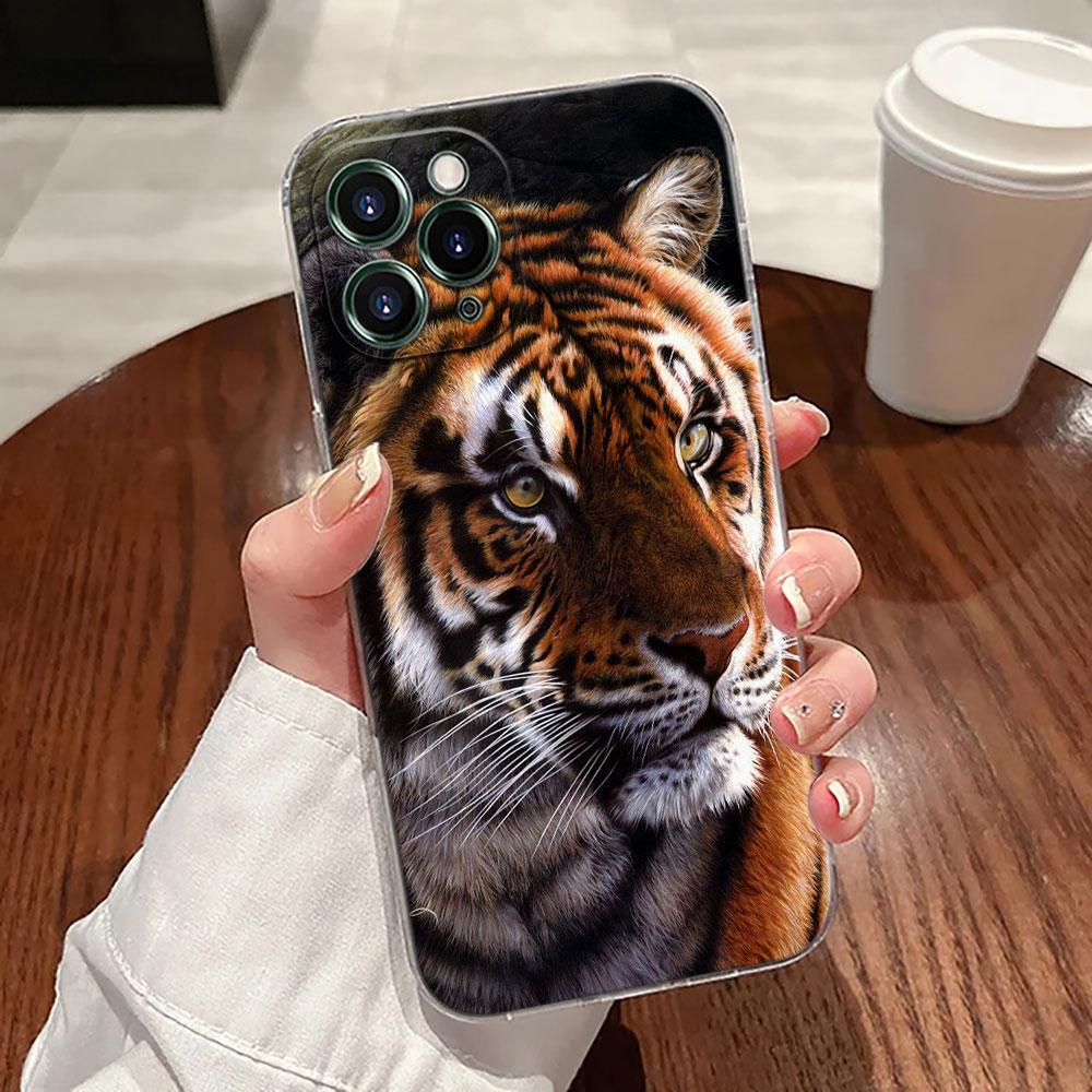 Wolf Löwe Tiger Tier Transparente Hülle Für Apple iPhone 17 16 15 14 13 12 11 Pro Max 16 Plus 16E 17Air 17Pro Handyhülle Funda