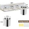Hair Tool Organizer Wall Mounted - Wooden Dryer Holder, Blow Dryer Holder for Bathroom, Rustic Styling Tools Organizer for Flat Iron, Curling Wand