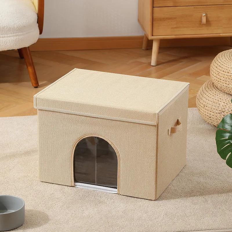 Summer Cat Air Conditioner House Portable Cooling Artifact Homemade Pet Igloo Folding Cat Nest Pet Bed