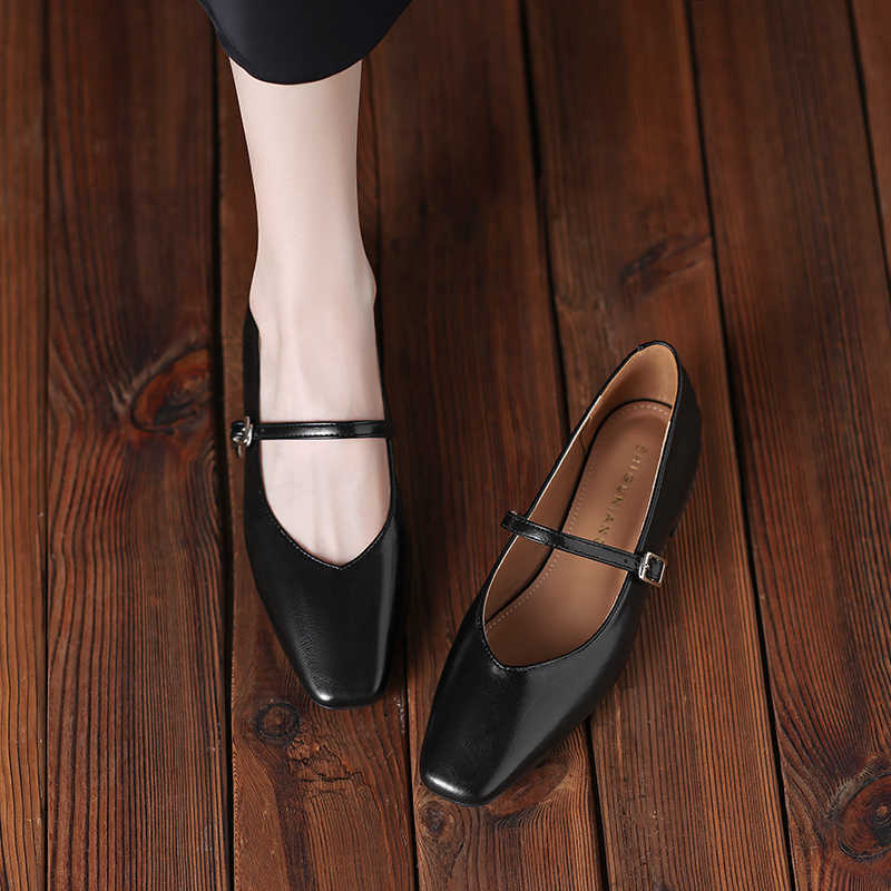 

0062-5 Mary Jane Women s Shoes 2025 New Early Autumn Low Heel Single Shoes Fashion Temperament Autumn Shoes 39 чёрный