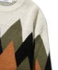 KNITTED Bulky Brush Argyle Knit Khaki