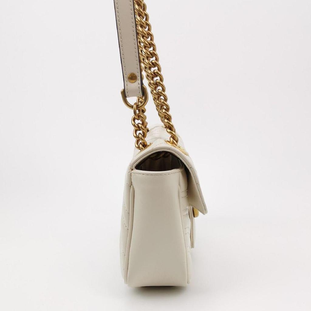 [Pre-Owned] Gucci GG Marmont Matelassé Mini Bag 'White' - Excellent #CMV7JF