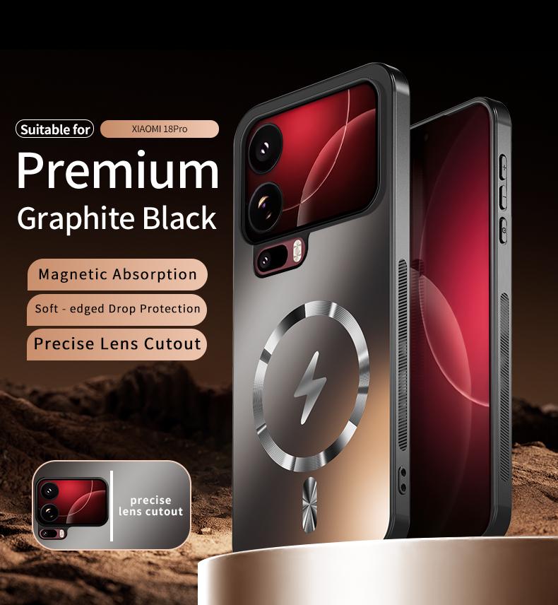 Custodia Magnetica Wireless AG Opaca per Ricarica per Xiaomi Mi 18 Pro Max 17 Pro Cover Protettiva Rigida Antiurto AntiGraffio