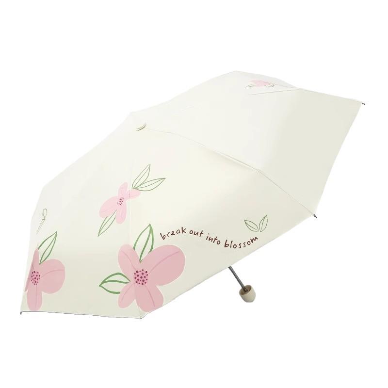 Paradise Umbrella UV Protection Women's Cartoon Sunshade: Lightweight, Portable Black Glue Folding Umbrella for Rain or Shine