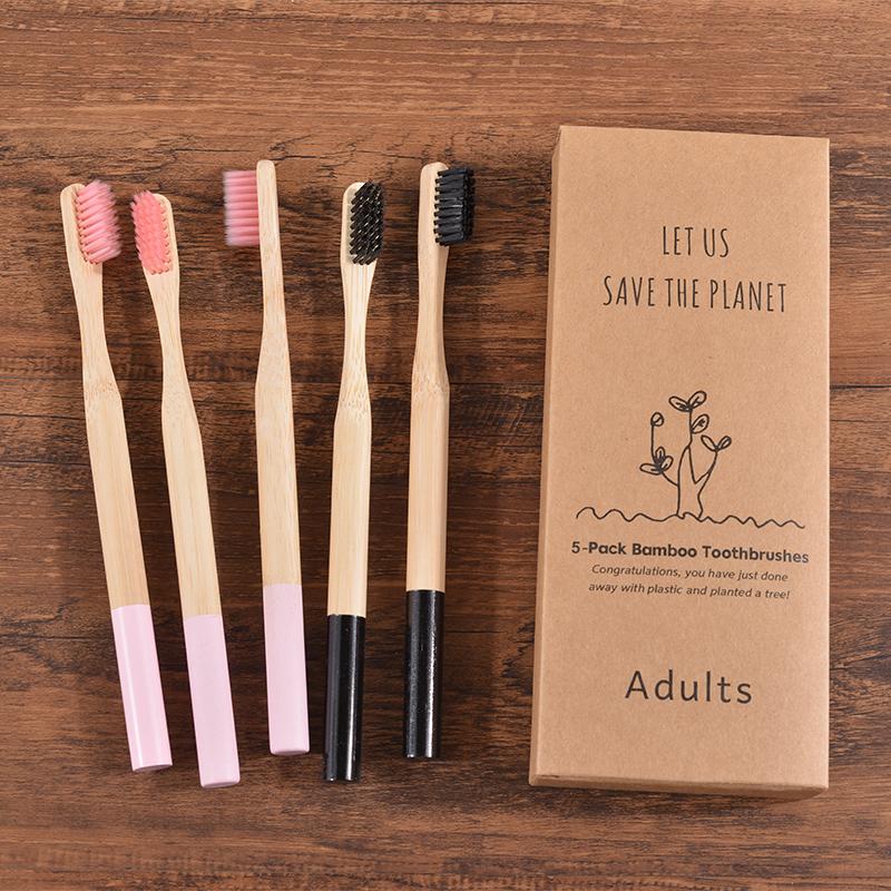 

Bamboo Toothbrush 5Pack Adult Medium Bristles Eco Friendly Cepillo Dientes Bambu Oral Care Toothbrush Clareador De Dente Brushes
