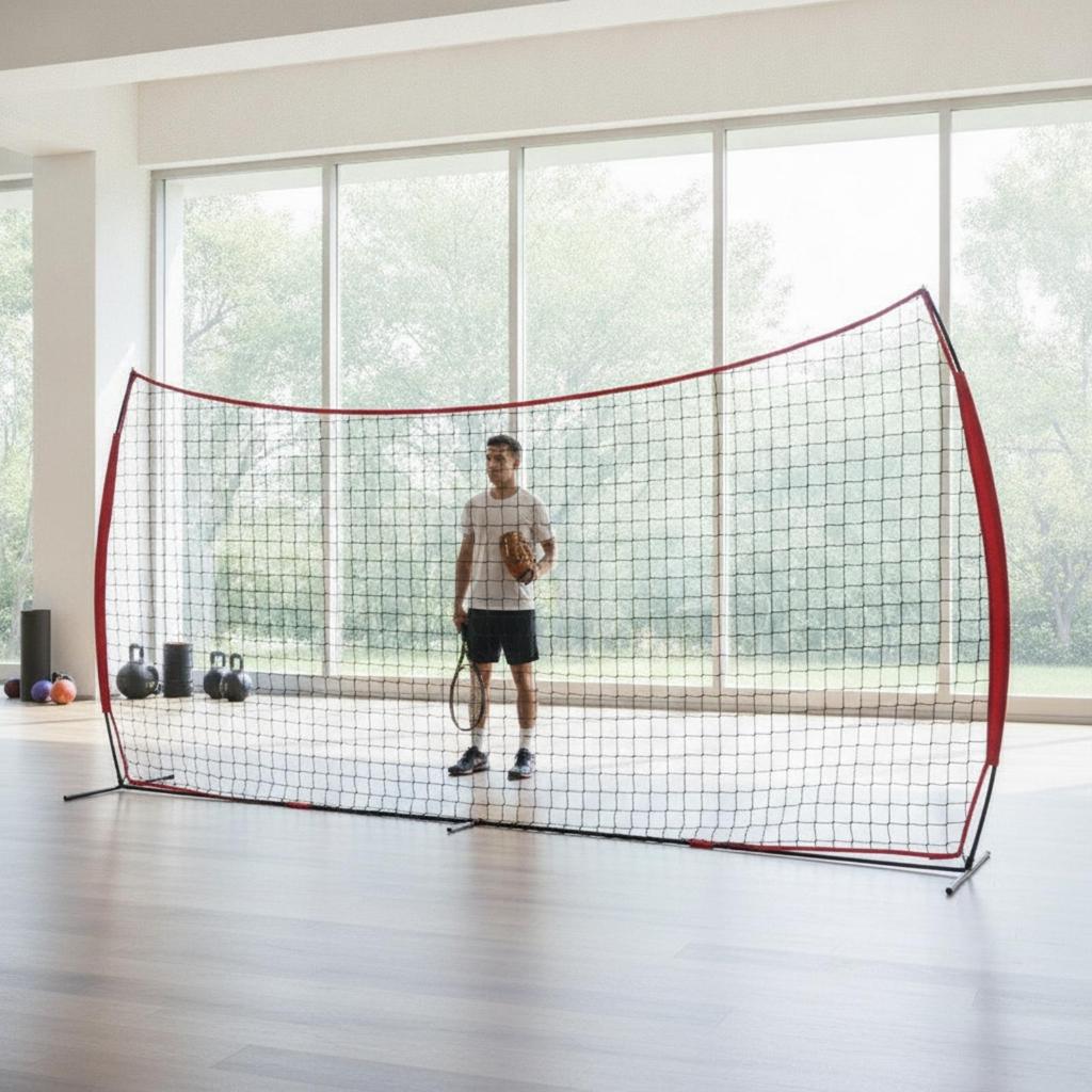 Training Net with Metal Frame Freestanding Sports Deflector NetInstant Setup VersatileSport for