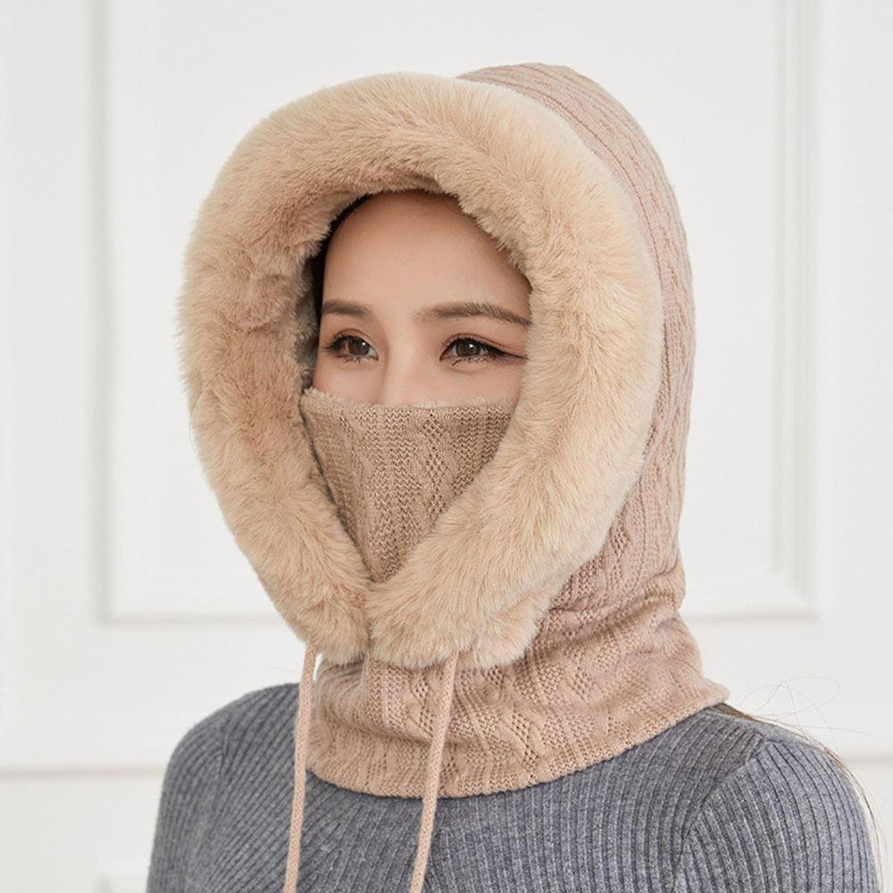 Scarf Neck Warmer Plush Bib Hat Collar Ear Protection Hat Plush Hat Bib Hat Beanie Hat  Hat