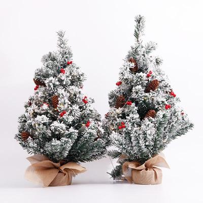 Albero di Natale Floccato da 60CM con Addobbi - Decorazione Festiva Edizione Limitata