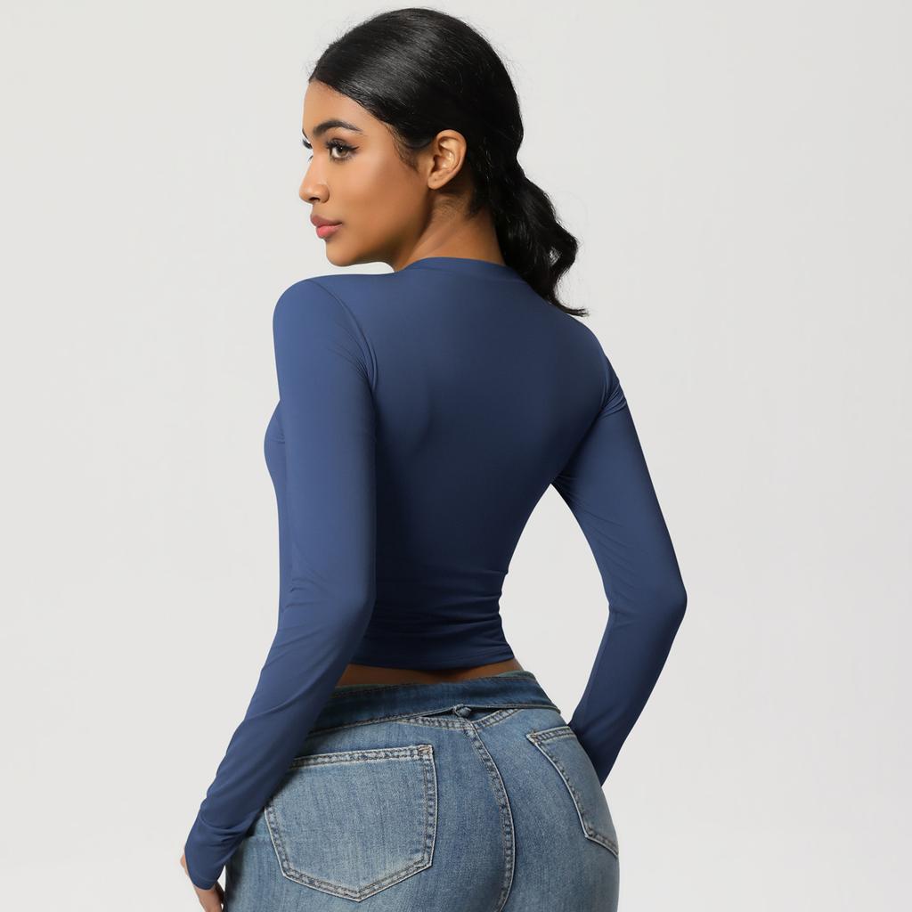 Women Sports T-Shirts Long Sleeves Compressed Quick-dry Super Elastic Suitable For Running Fitness Training Yoga