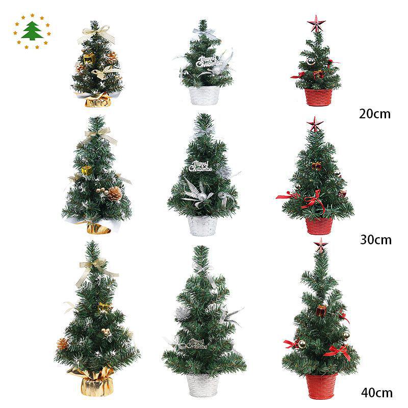 20/30/40cm DIY Christmas Desktop Tree with Ornaments - Potted Decorations