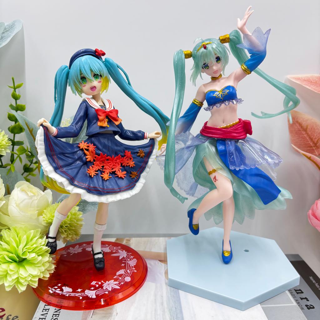 Hatsune Miki Anime Character Kawaii Pvc Model Standing and Sitting Doll Action Doll Collection Decorations Christmas Playthings Presents