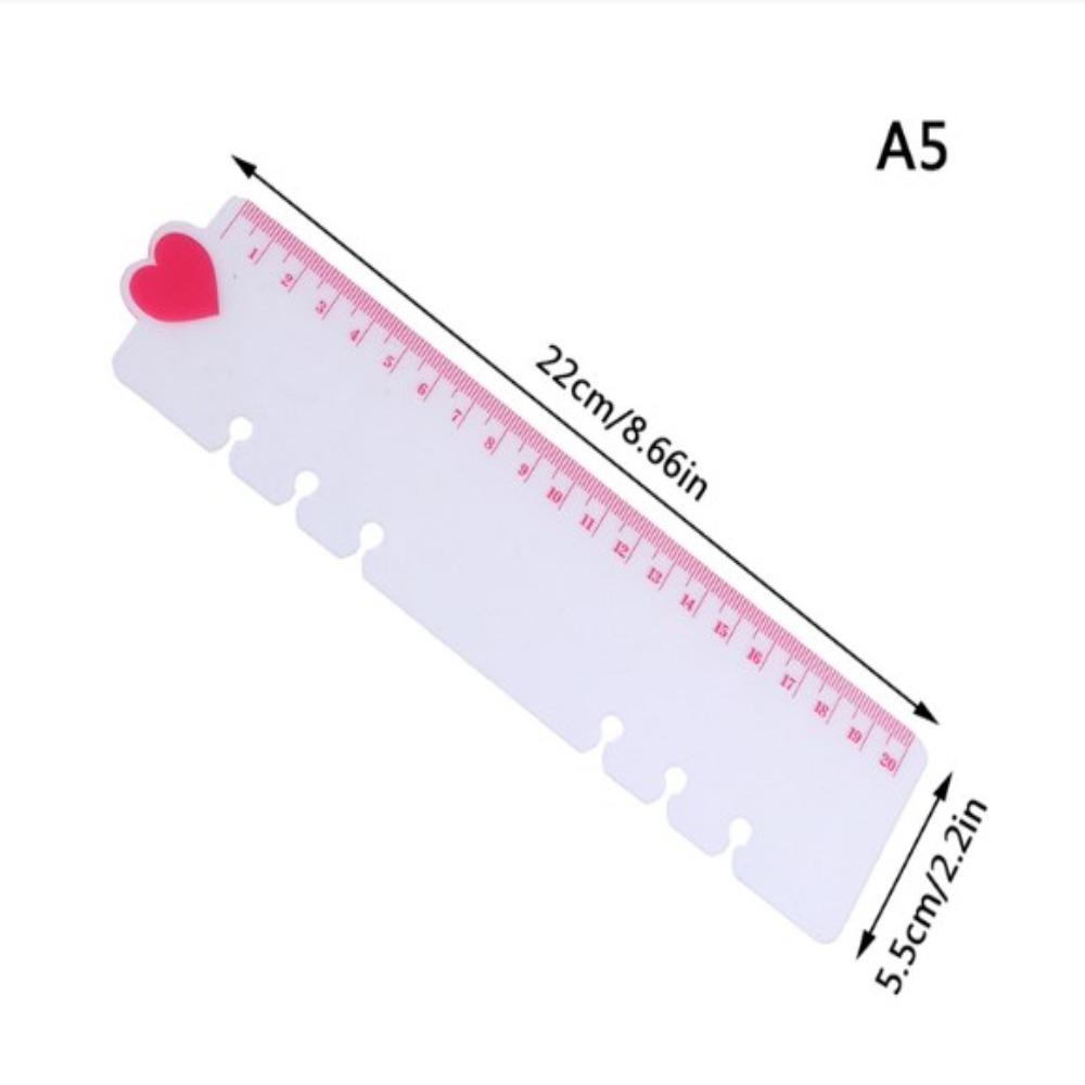 Plastics Loose Leaf Hand Ledger Ruler Wear Resistant Measuring Ruler Bookmark Ruler  Student