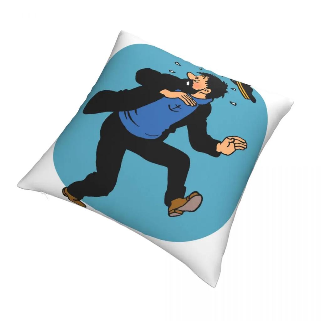 Captain Haddock Polyester Cushion Cover Adventures of TinT Fantasy Comics Home Car Decorative Washable Cojines Decorativos