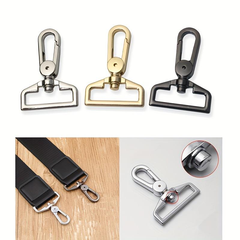2Pcs 38mm Metal D-Ring Swivel Eye Clasps - Large for Craft Bags, Belts, Webbing & Keychains