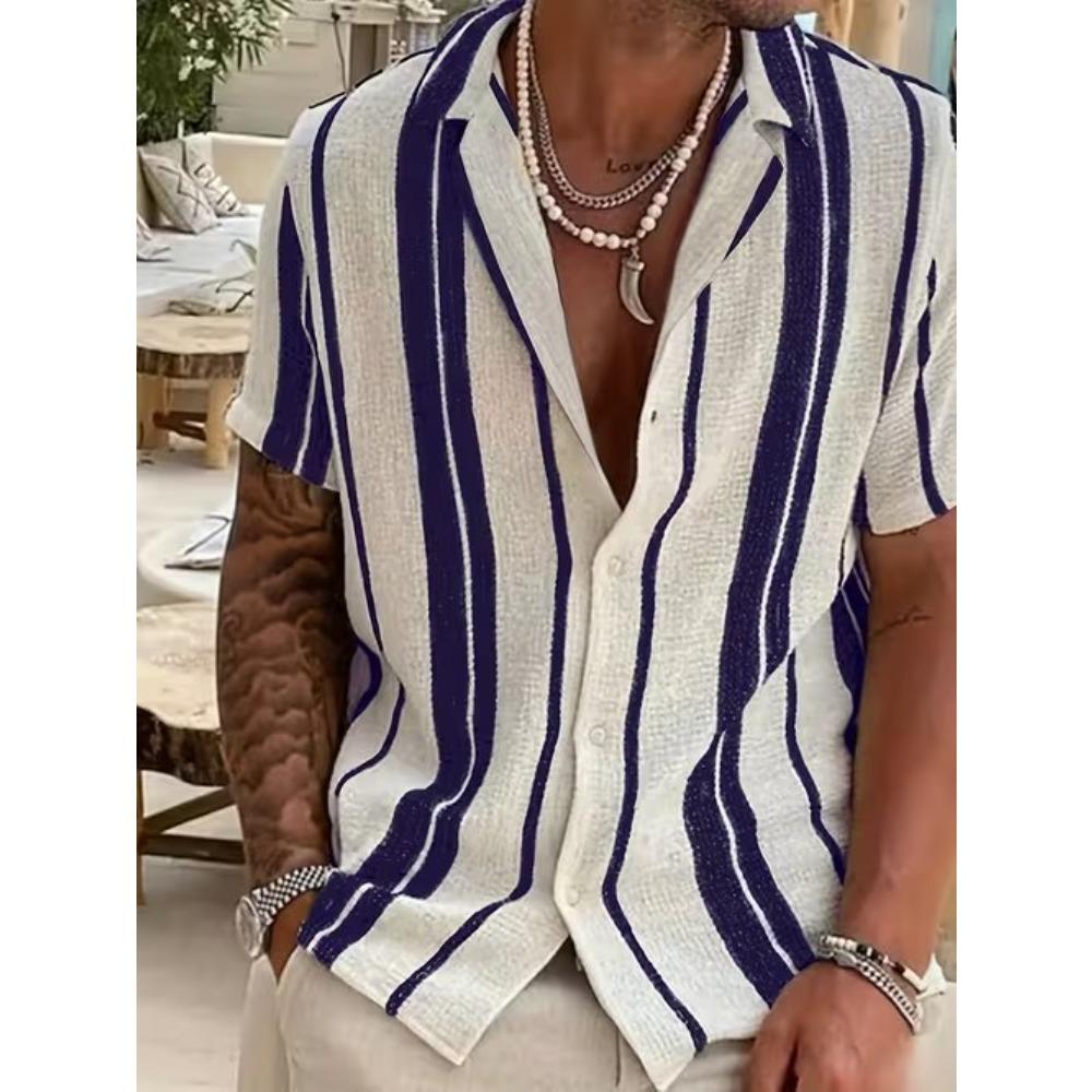 Men s Flower Pattern 3D Print Shirt Button Up Shirt Casual Shirt Summer Shirt Short Sleeve Daily Vacation Clothing XS синий