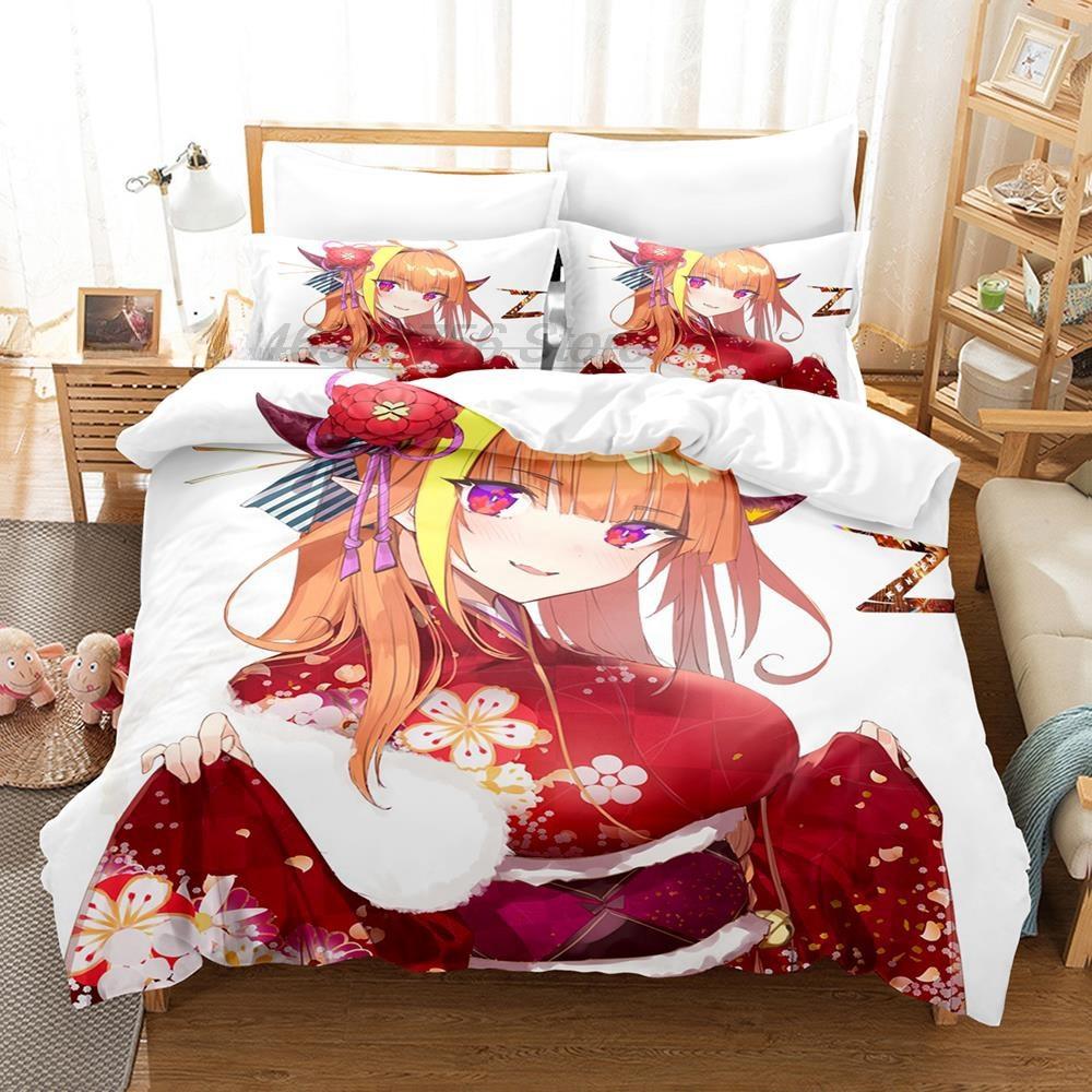 3D Printing Anime Kawaii Girls Kiryuu Coco Bedding Set Single Twin Full Queen King Size Bed Set Teenager Bedroom Duvetcover Sets