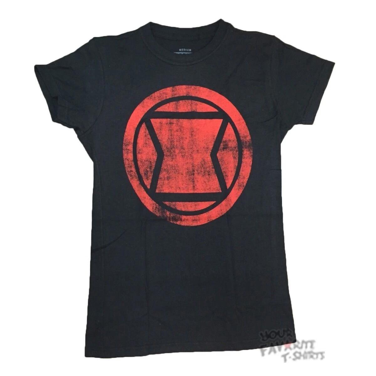 Avengers Black Widow Distressed Symbol Marvel Comics Junior Children s T-shirt 100