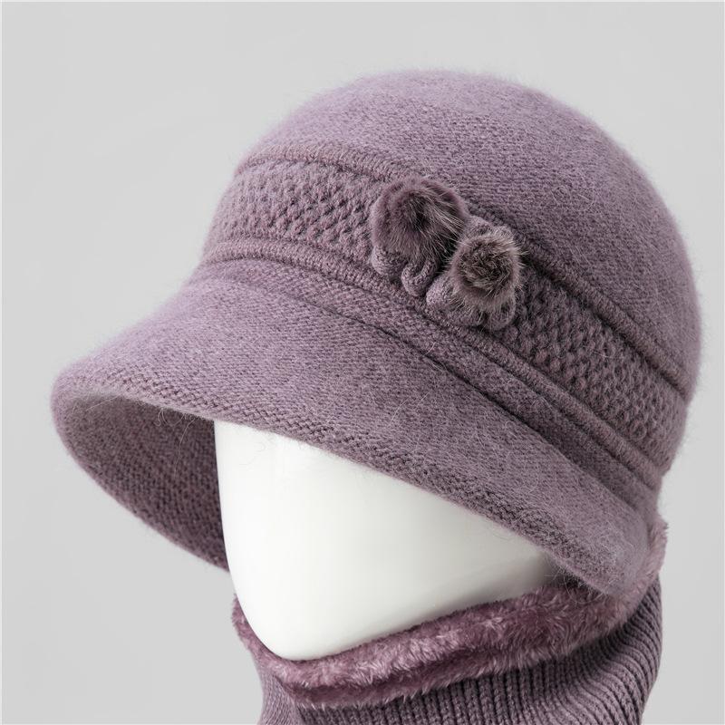 

Hat women s autumn and winter thickened warm hat rabbit wool knitted hat cold proof one size is elastic