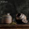 Earthenware Tea Manual Vintage Ceramic Sealed Storage Cha Guan Pu Er Guan Tea Jar Tea Storage Travel Tea Accessories Ceramic Jar