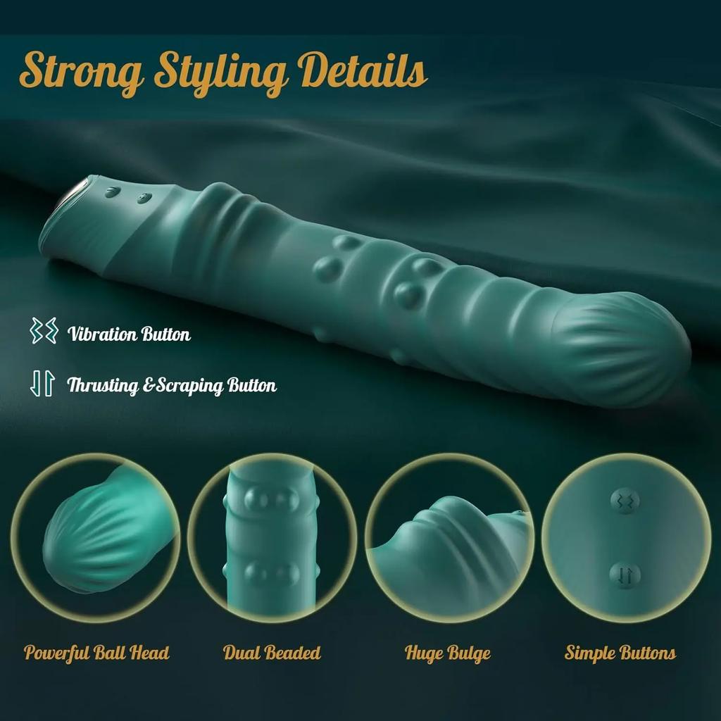 Rotation Thrusting Vibrator for Women 2 in 1 Clitoris Stimulator Telescopic Dildo rotating beads Female Masturbation