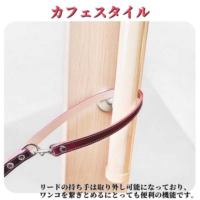 Dog Cafe Genuine Tanned For Small and Medium Made In 8 Detachable Handle Lead, Colorful, Style, Simple, Leather, Leather, Stylish, Cute, Dogs, Japan,