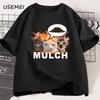 Mulch Funny Cat Meme Classic T-Shirt Men Women Cotton T Shirt Clothing Summer Short Sleeve Oversized Tees Streetwear Man Tops