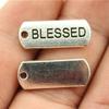 10 stuks Woord Tags Hanger Bedels Antiek Zilverkleur Gezegend Geloof Geloof Vertrouwen Familie Namaste Onbevreesd Droom Hoop Bedels