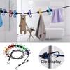 New Portable Retractable Clothesline with 12 Clips Foldable Drying Line Non-Slip 1.8M Hanging Rack Travel