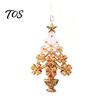 Gold Star Topped Ornaments Acrylic Christmas Tree Ornament with Lanyard, Xmas Shaped Gift for Friends Family Decorative Hanging Pendant Holiday Tree,