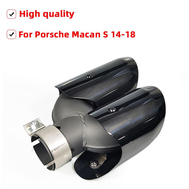 14-18 Porsche Macan Quad Black Chrome Stainless Steel Exhaust Tailpipe