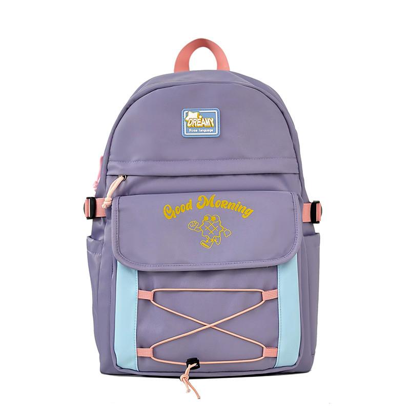 Morning Letter Good Print School Backpack With Breathable Design Schoolbag Gift
