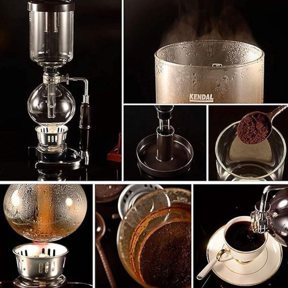 Vintage Filtered Siphon Coffee Maker 3/5 Cups Coffee Pot Hot Tea Maker Machine  Household