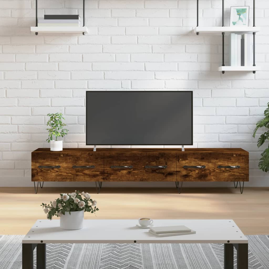 TV Cabinet Smoked Oak 150 X 36 X 30 Cm Particleboard