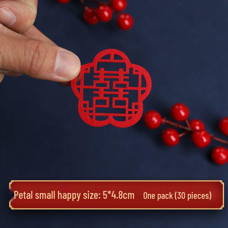 

Mini Double-Sided Felt Flannel Xi Character Sticker for Wedding Room Decoration (Adhesive-free) Double-sided non-woven fabric