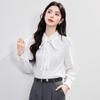 Women's Professional Tie-Neck Long Sleeve Blouse