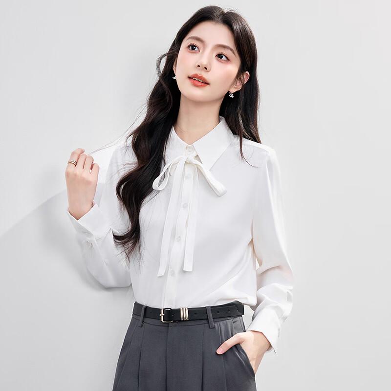 Women s Professional Tie-Neck Long Sleeve Blouse L