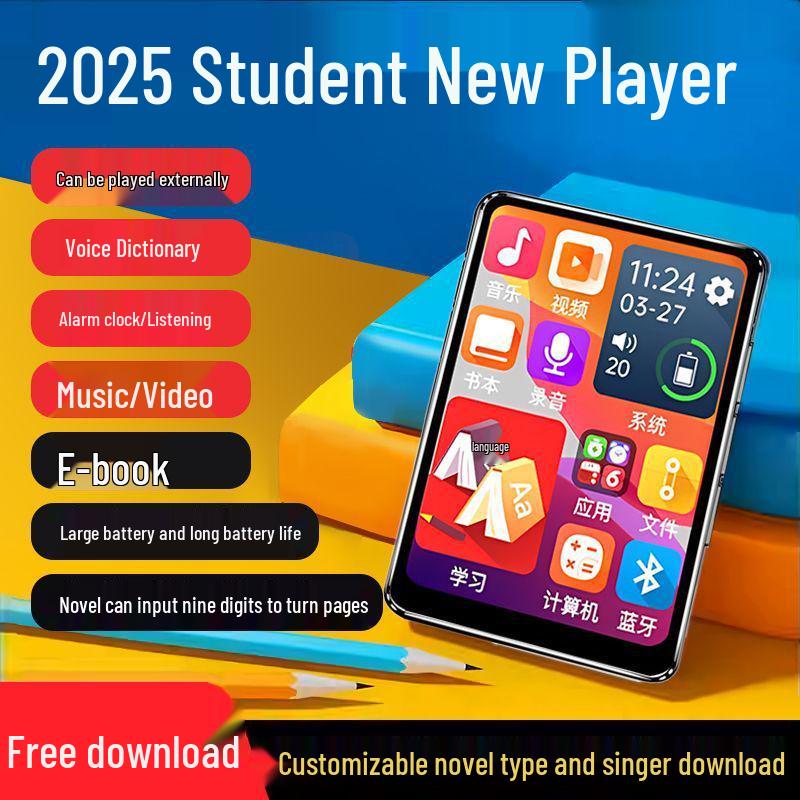 Portable Touchscreen Music & E-Book Player with Bluetooth Connectivity