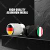Cqdjvy1 Auto CNC Aluminium Duitsland Italië Frankrijk Driekleurige Vlag Embleem Voor Citroen Peugeot Fiat Kia 4 stuks Bandenventiel Luchtpoort Stuurpen Afdekdoppen
